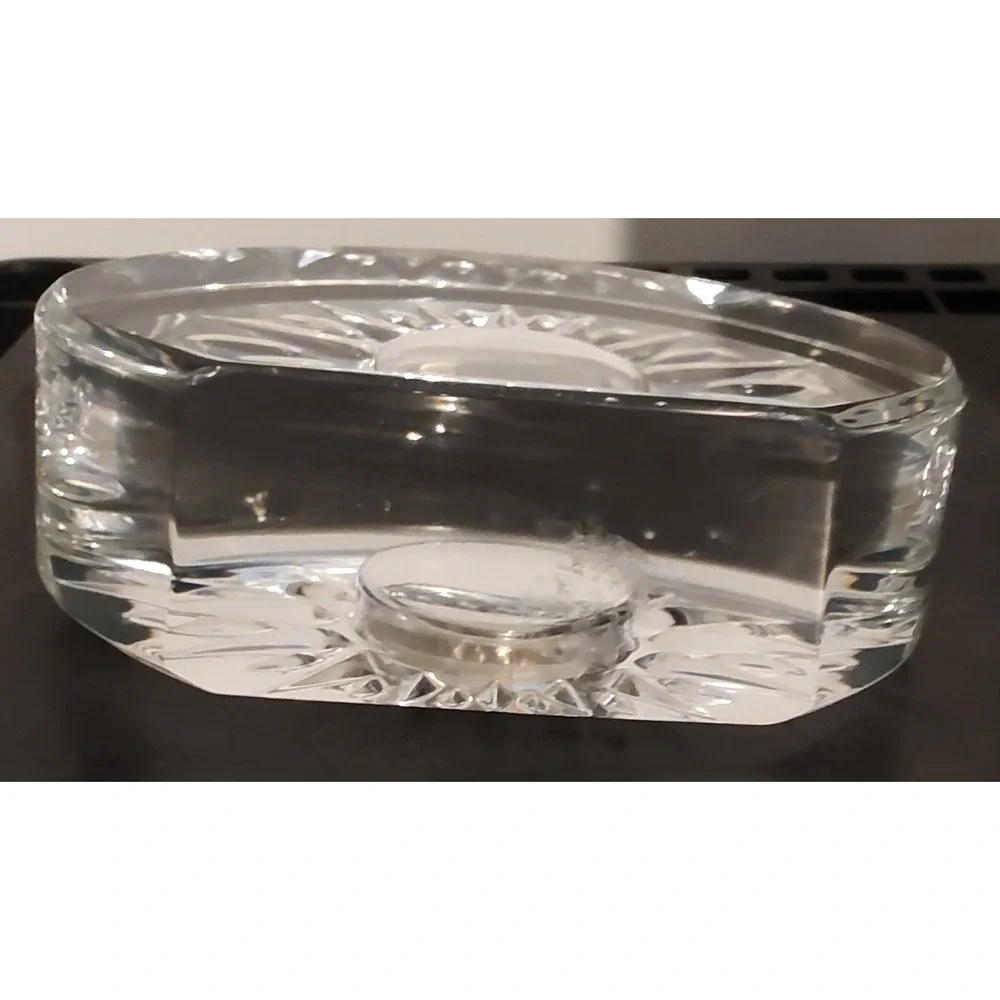 Marquis By‎ Waterford QUARTZ Clear Crystal Desk Clock Works-needs Battery